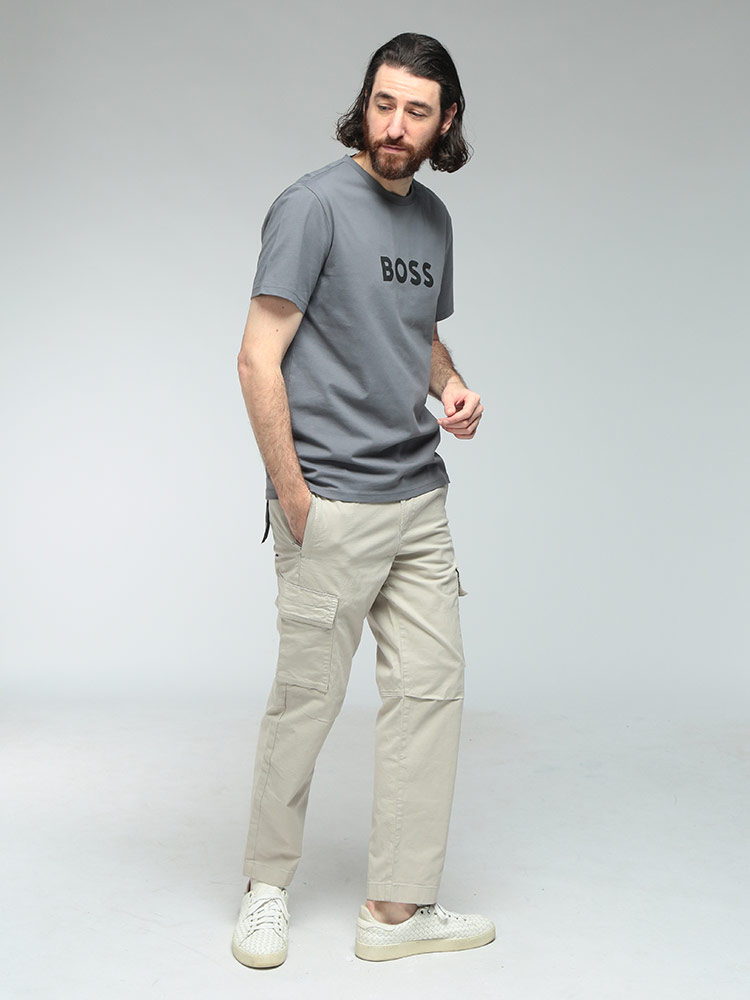 ★BOSS HUGO BOSS/ボスヒューゴボス★半袖シルクカットソー42.XL HUGO BOSS (ヒューゴボス) メンズ Tシャツ 半袖 シルケットコットン