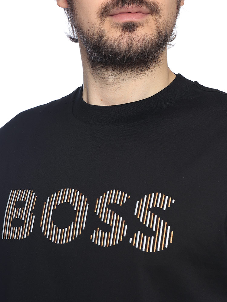 HUGO BOSS（ヒューゴ・ボス） メンズ Tシャツ 半袖 ロゴ刺繍 クルー