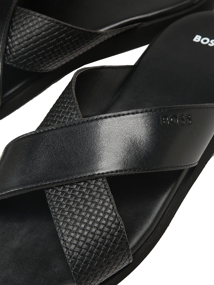 HUGO BOSS（ヒューゴ・ボス） メンズ サンダル 合成皮革 スライド