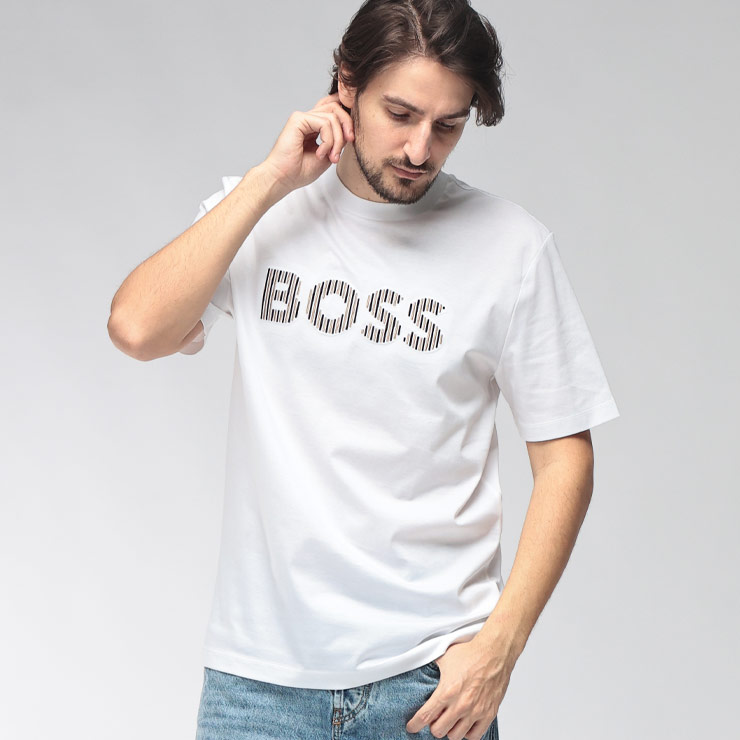 HUGO BOSS（ヒューゴ・ボス） メンズ Tシャツ 半袖 HB50560466ロゴ刺繍