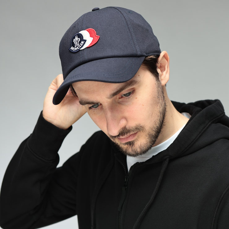 MONCLER（モンクレール） メンズ キャップ コットン 3連ロゴワッペン