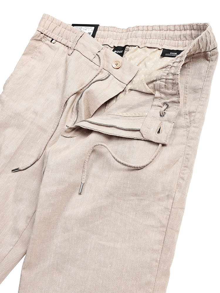 ヒューゴボス メンズ ジョガーパンツ HUGO BOSS ストレッチリネン