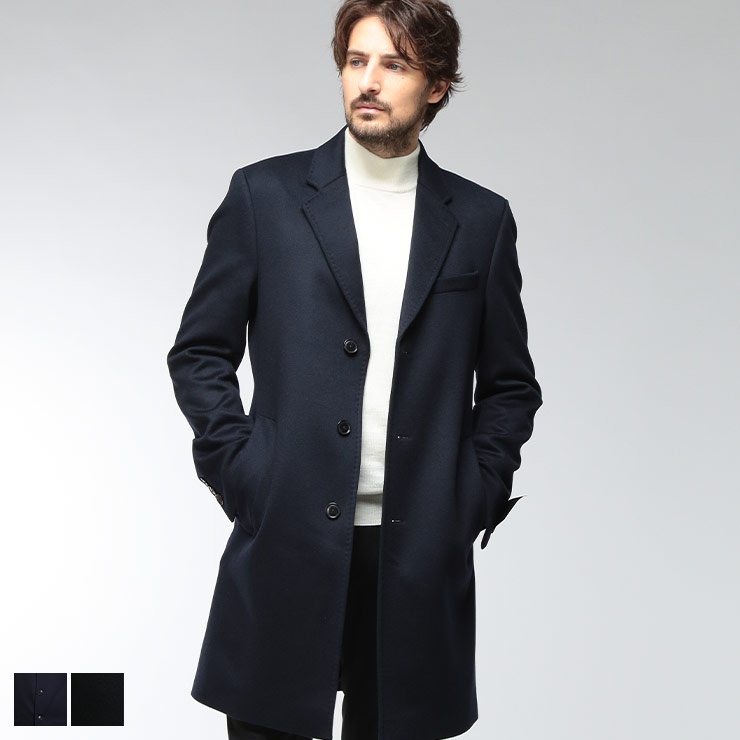 （値下）HUGO BOSS　セレクション メンズ ステンカラーコート HUGO BOSS（ヒューゴ・ボス） メンズ チェスターコート ウールカシミヤ