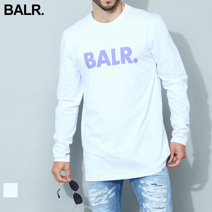 ボーラー BALR. Tシャツ ロンT 長袖 ロゴ プリント クルーネック ブランド トップス 大きいサイズあり BA1111042... M ホワイト