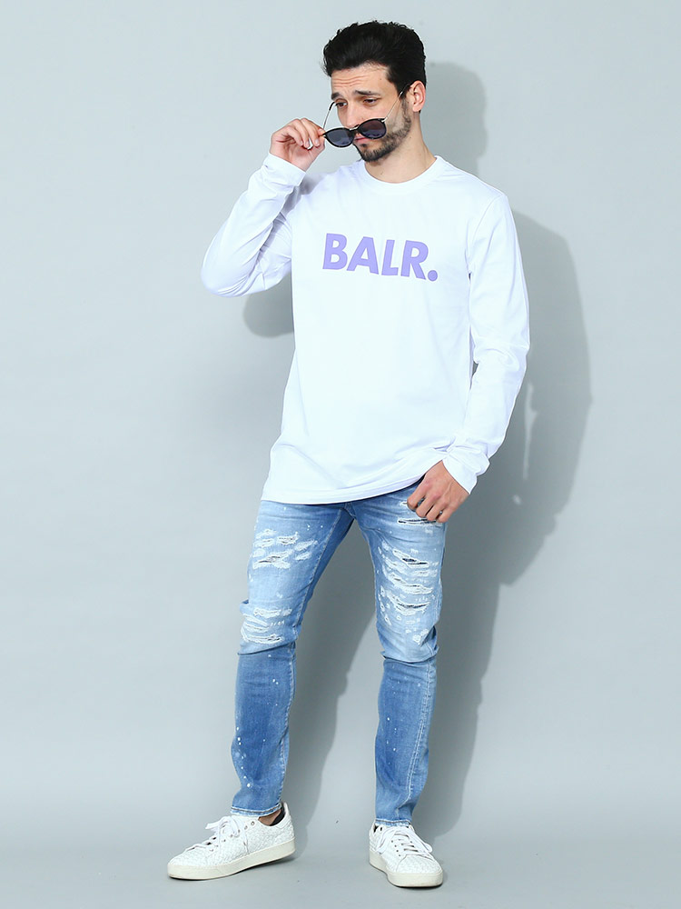 BALR. ボーラー Tシャツ ロンT 長袖 ロゴ プリント クルーネック