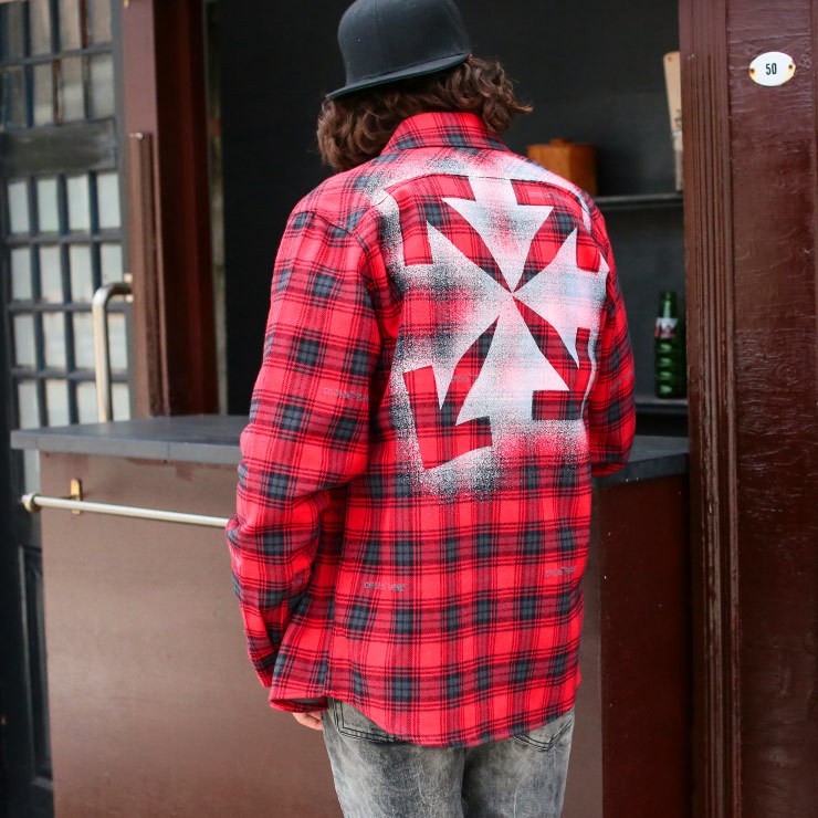 off white オフホワイト メンズ シャツ 長袖 OFF-WHITE チェック
