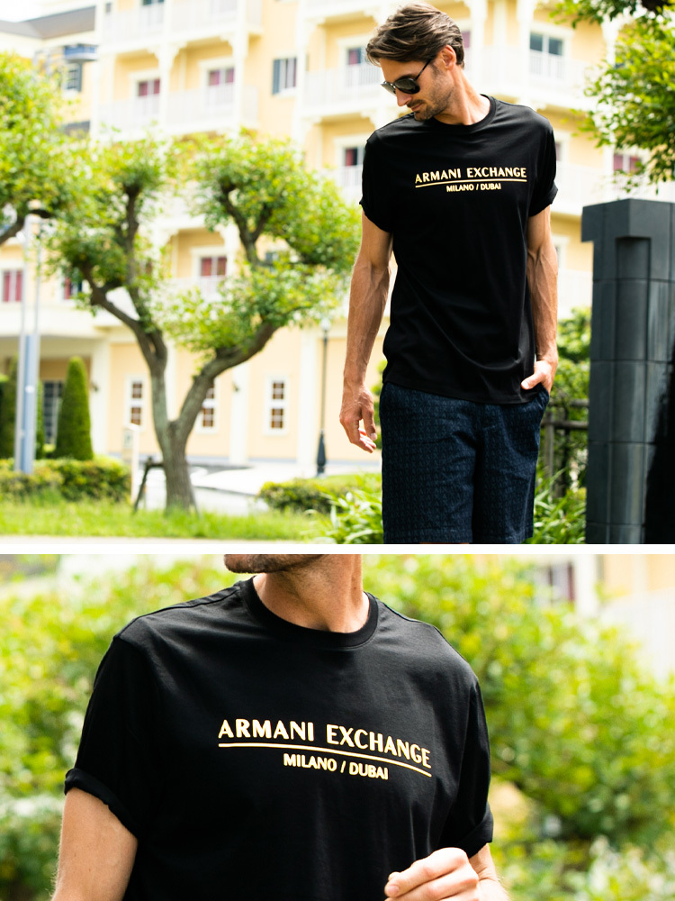 アルマーニエクスチェンジ メンズ Tシャツ ARMANI EXCHANGE 箔ロゴ