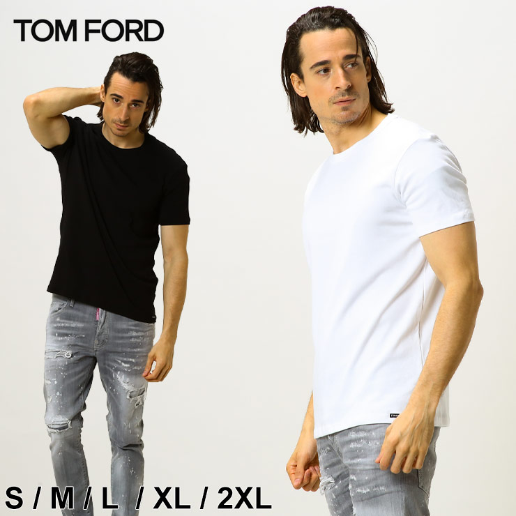 トム フォード メンズ Tシャツ アンダー 半袖 TOM FORD 無地 裾