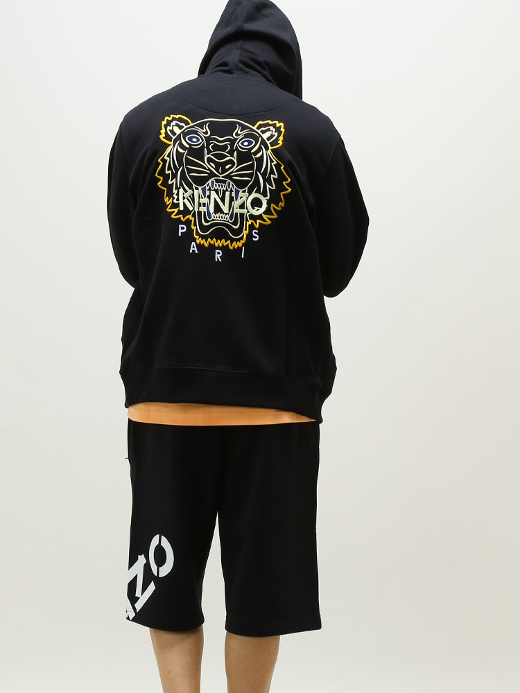 ケンゾー メンズ パーカー KENZO tiger ジップアップ パック刺繍