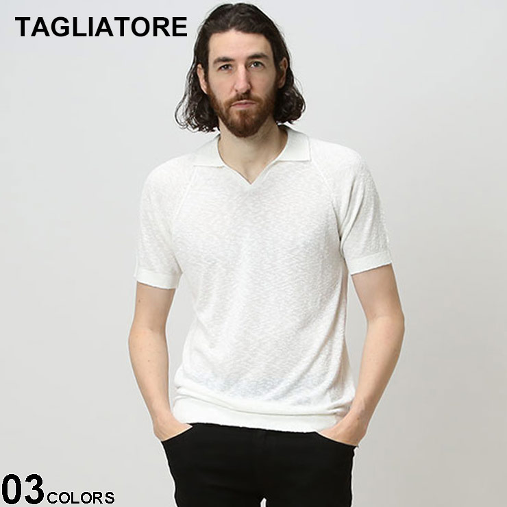 タリアトーレ メンズ ポロシャツ 半袖 TAGLIATORE ニット 無地 スッキパー ブランドTGHECTORPWE2203