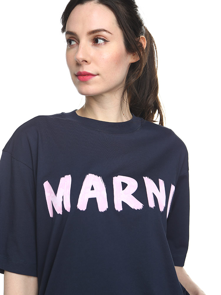 マルニ MARNI Tシャツ 半袖 レディース カットソー ロゴ プリント シロ