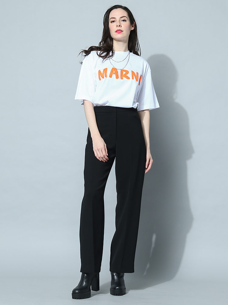 マルニ MARNI Tシャツ 半袖 レディース カットソー ロゴ プリント シロ