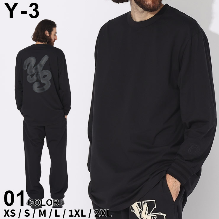 【超絶人気モデル】Y-3 ワイスリー センターロゴ 入手困難 希少 長袖 ロンT Y-3 ワイスリー Tシャツ 長袖 メンズ ロンT バックプリント ロゴ