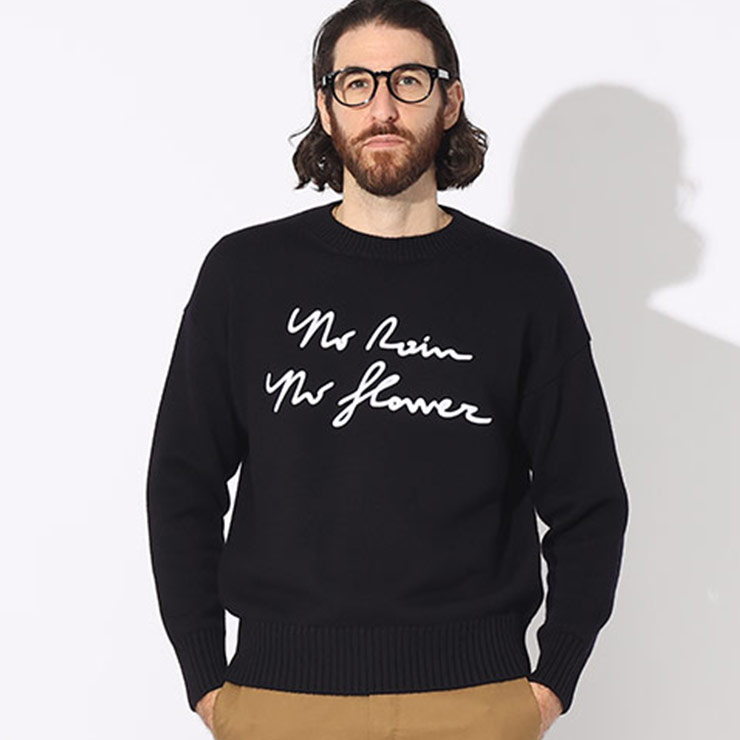 LARDINI（ラルディーニ） ニット メンズ セーター レタード刺繍 クルー