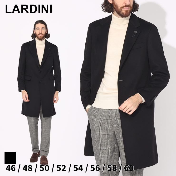 【カシミヤ】ラルディーニ チェスターコート 46サイズ/M位 ネイビー SALE】LARDINI（ラルディーニ）SPECIALウールフランネル