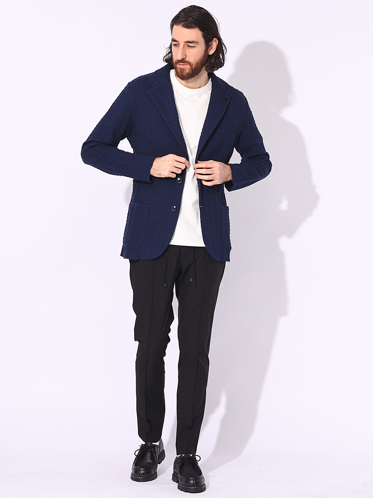 LARDINI ニットジャケット ESLJM56 ES64000 シングルブレスト ラルディーニ LARDINI LARDINI ニットジャケット ESLJM56