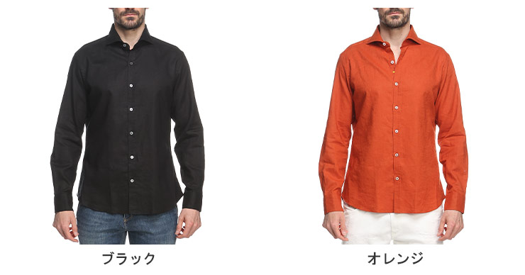 Giannetto ジャンネット スリムフィット 麻シャツ リネンシャツ M GIANNETTO (ジャンネット) リネン スリムフィット 無地 カッタ