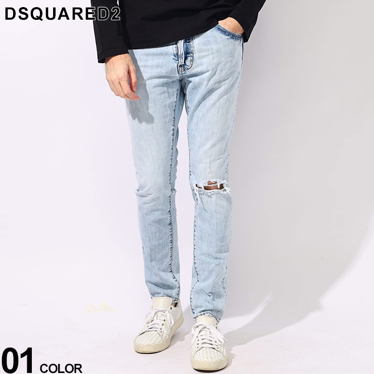 【大人気 早い者勝ち】 DSQUARED2 ディースクエアード ダメージジーンズ ディースクエアード DSQUARED2 ダメージデニム メンズ DUCATIコラボ