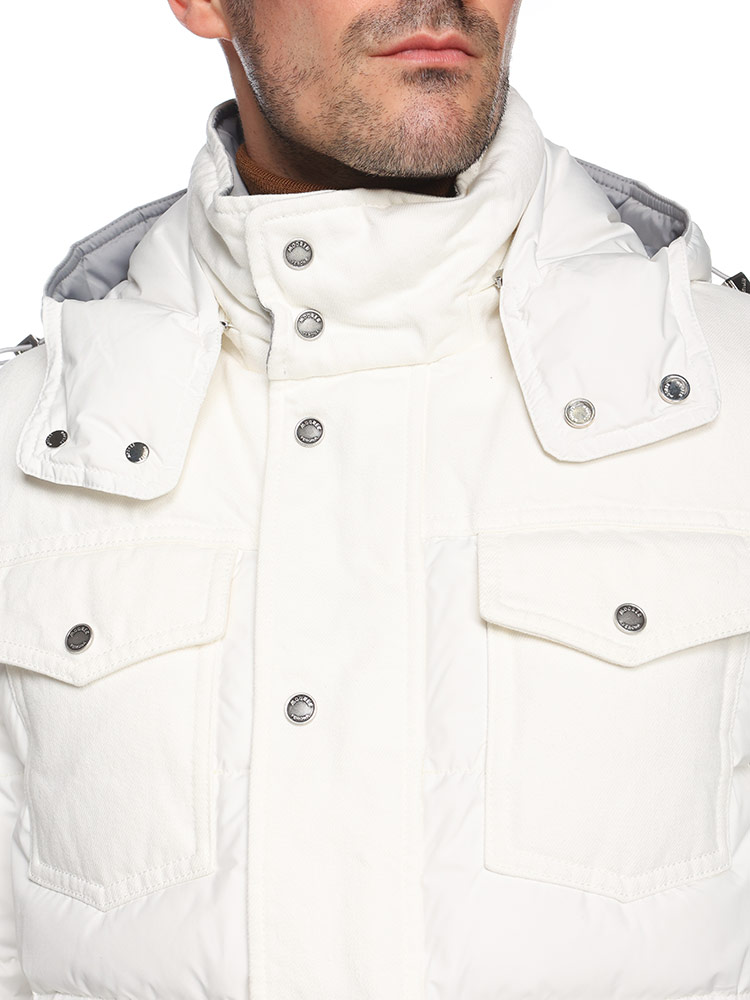 MOORER（ムーレー） デニム切り替え フルジップ ダウンジャケット