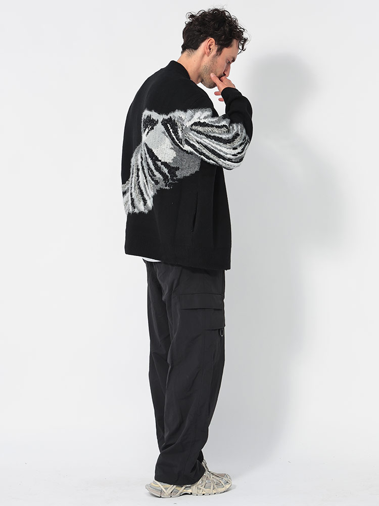 Y-3 ワイスリー グラフィックプリント ジッパーポケット付き ニット