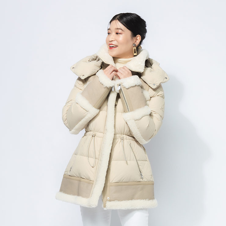 【送料込】MACKAGE アダリ レザートリム ダウンコート Mackage マッカージュ MACKAGE ムートン切り替え フード着脱