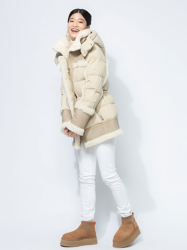 Mackage マッカージュ MACKAGE ムートン切り替え フード着脱