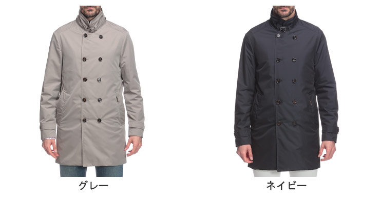 MOORER ダブルプレスト　ナイロンコート ムーレー / MooRER / ダブルブレスト ショートコート / スタンドカラー