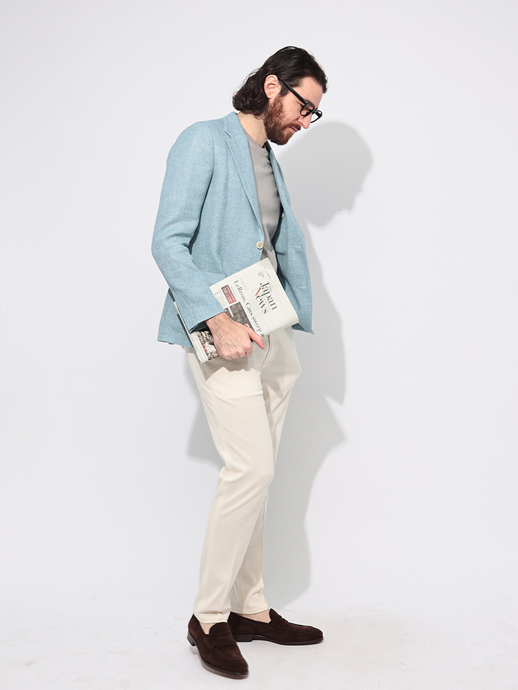 LARDINI（ラルディーニ） ジャケット メンズ ウールリネン シングル