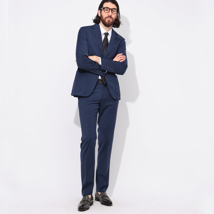 未使用　LARDINI ラルディーニ ウールリネンスーツ46 ライトグレー LARDINI ラルディーニ [秋冬] スーツ 3ボタン ワンプリーツ