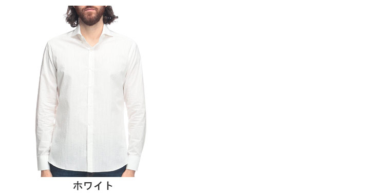 GIANNETTO（ジャンネット） 長袖 カラーシャツ メンズ シアサッカー