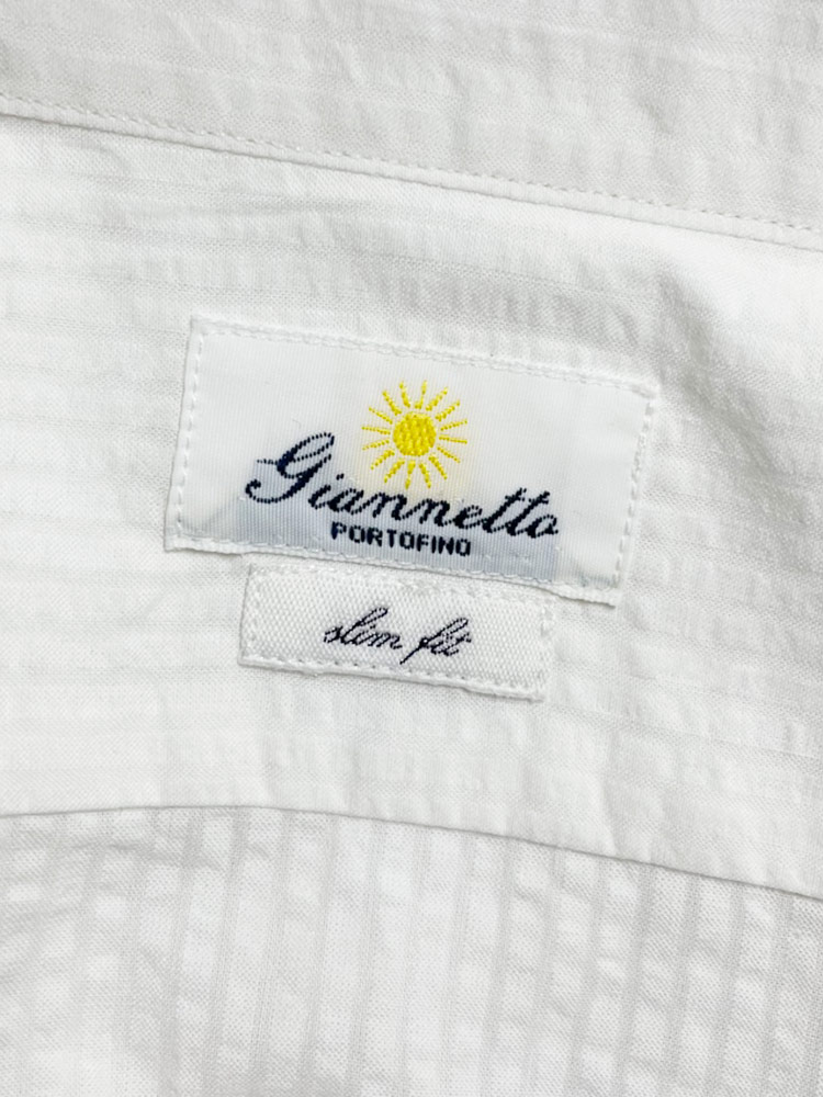 GIANNETTO（ジャンネット） 長袖 カラーシャツ メンズ シアサッカー