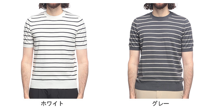 Gran Sasso（グランサッソ） 半袖 ニット Tシャツ メンズ ボーダー