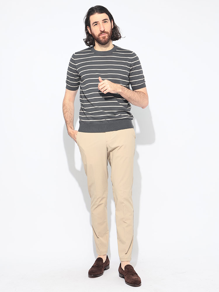 Gran Sasso（グランサッソ） 半袖 ニット Tシャツ メンズ ボーダー