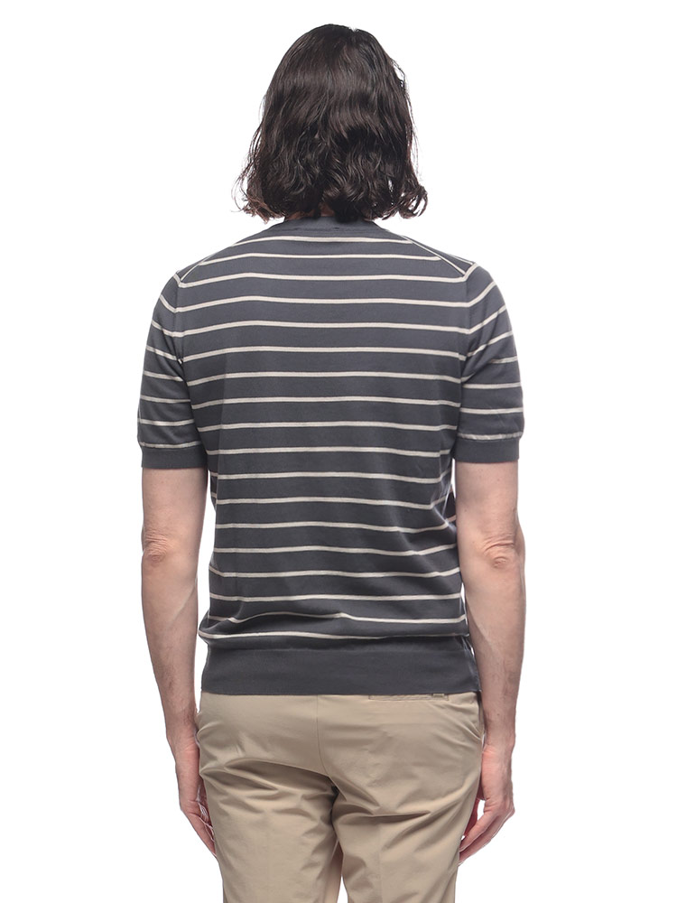 Gran Sasso（グランサッソ） 半袖 ニット Tシャツ メンズ ボーダー