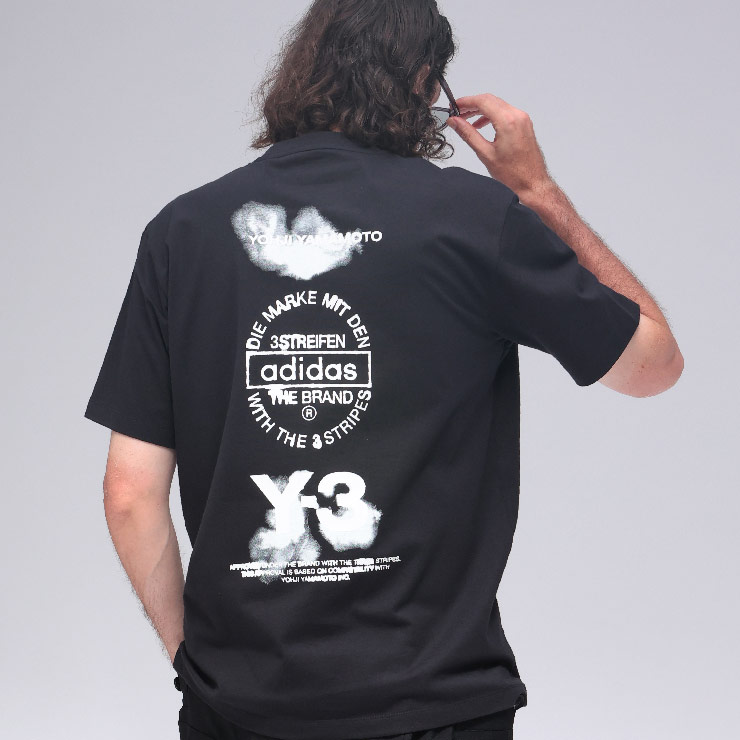 Y-3 Tシャツ Y-3 ワイスリー メンズ U グラフィック プリント クルーネック 半袖 T
