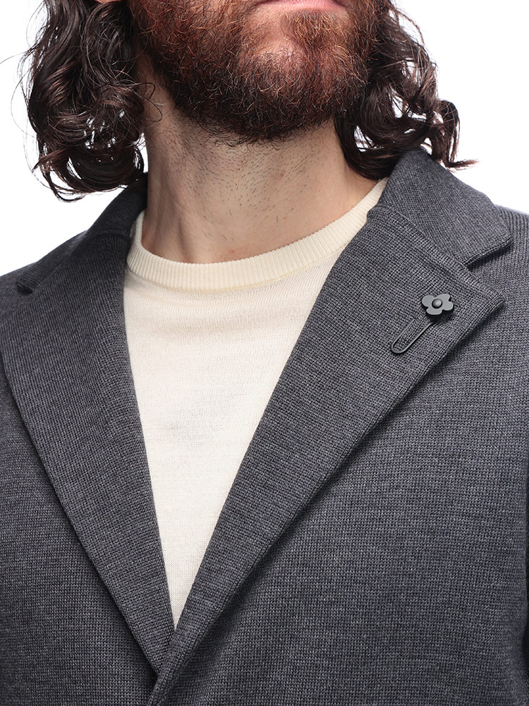 LARDINI（ラルディーニ） メンズ シングル2つ釦ニットジャケット