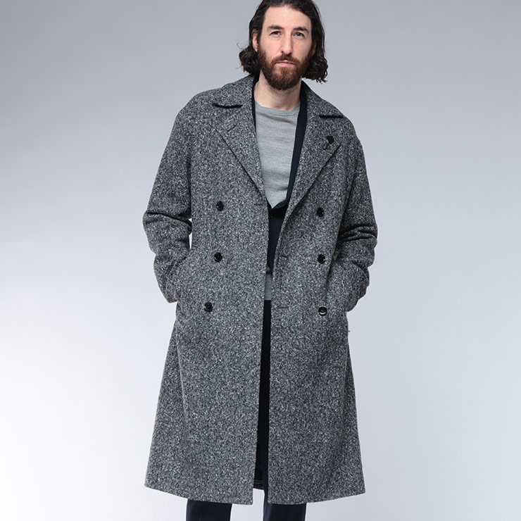 LARDINI（ラルディーニ） メンズ ホームスパン トレンチコート