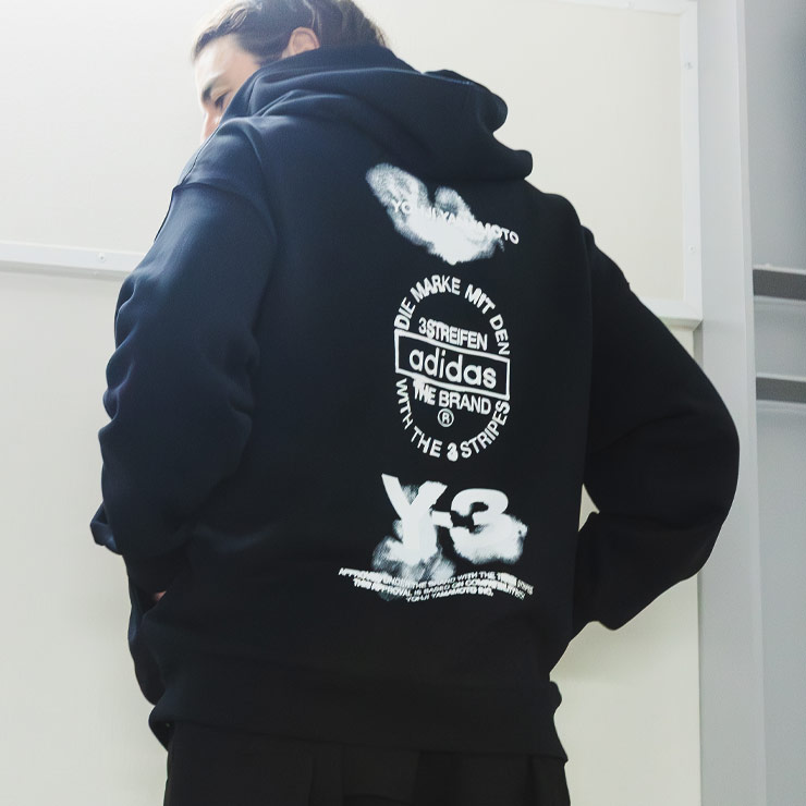 Y-3 ワイスリー メンズ バックロゴ プルオーバー パーカー GRAPHIC