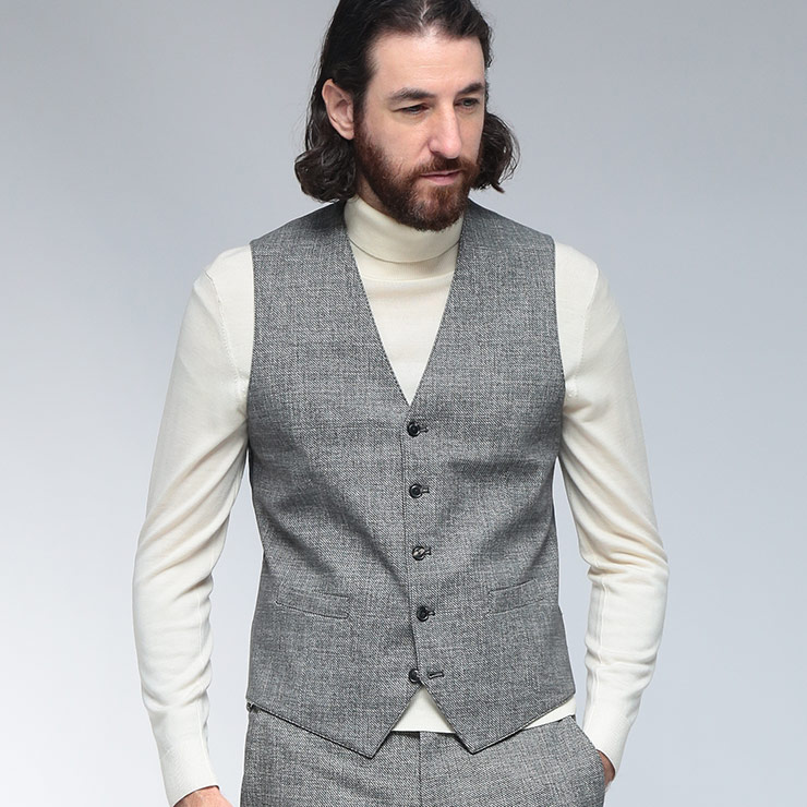 CIRCOLO 1901（チルコロ 1901） ジレ メンズ ホームスパン シングル