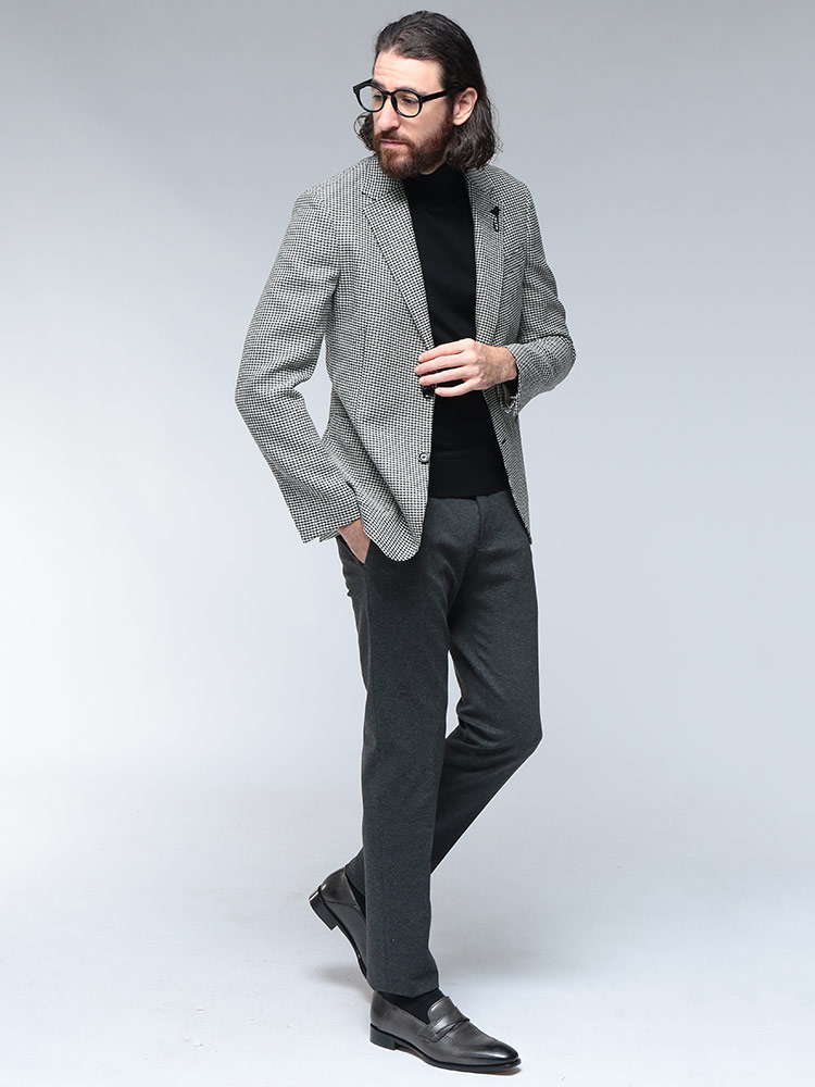 ラルディーニ⭐️ジャケット‼️46 千鳥チェック⭐️グレー‼️ウールリネン‼️23FW ラルディーニ⭐️ジャケット‼️46 千鳥チェック⭐️グレー‼️ウール