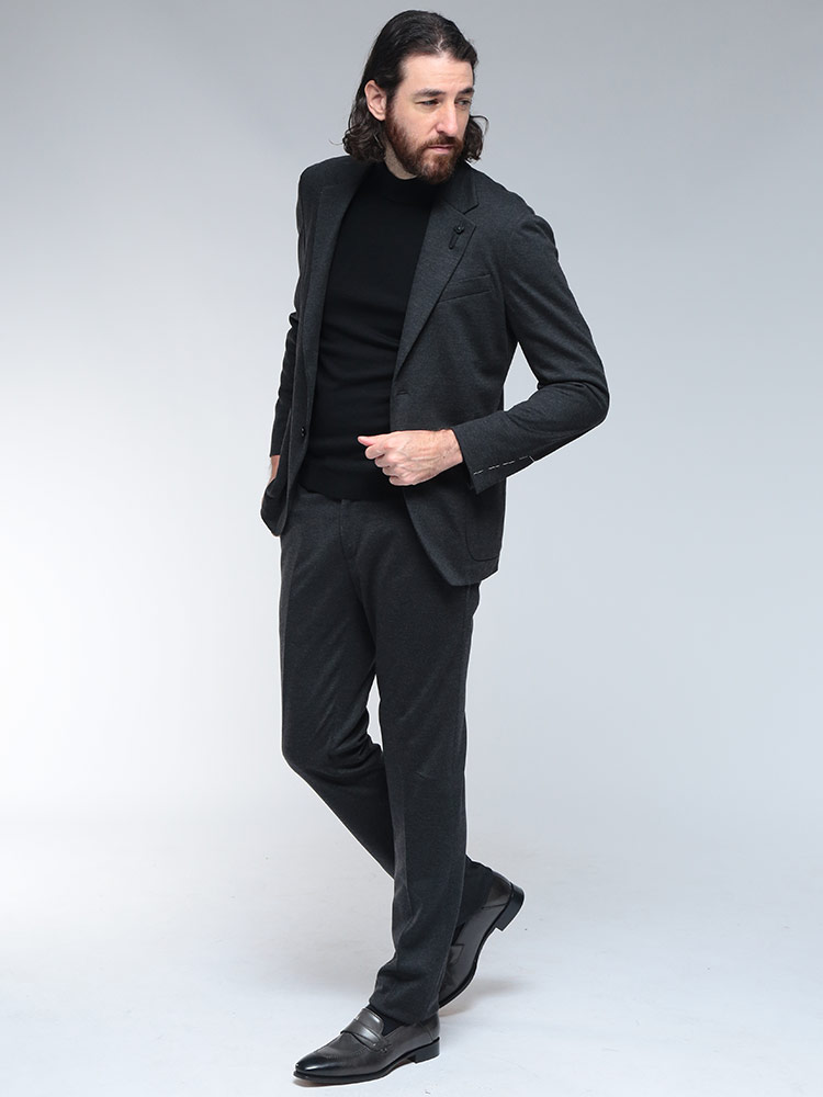 【大きいサイズ/XLサイズ】LARDINI ラルディーニ 背抜きスーツ LARDINI（ラルディーニ） ストレッチ 無地 シングル ノータック スーツ