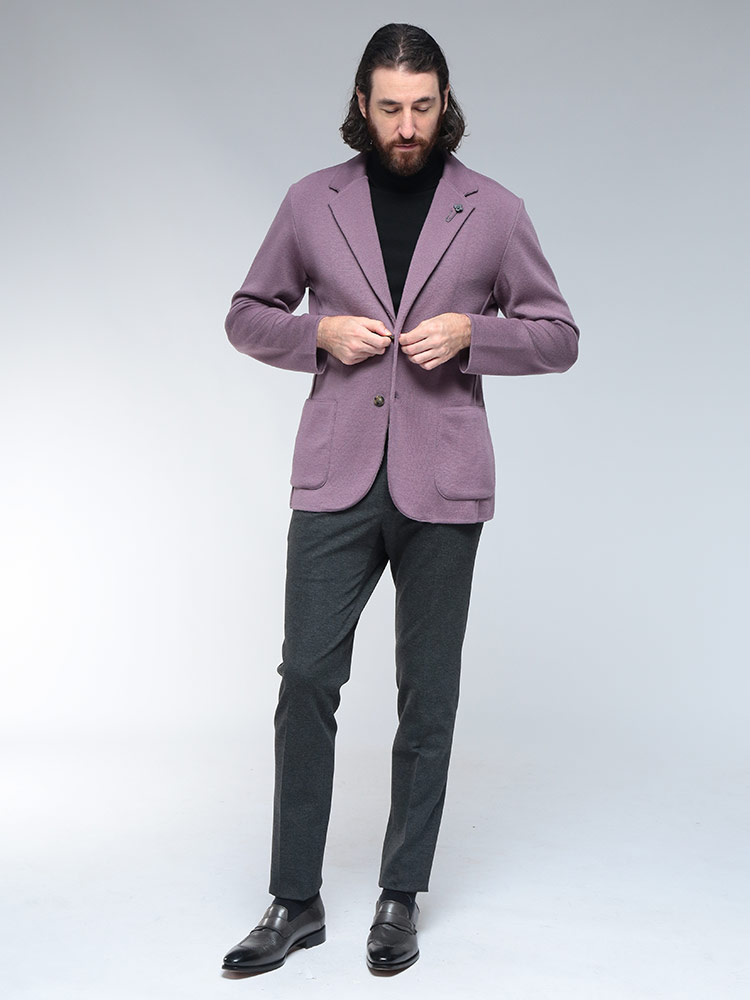 LARDINI（ラルディーニ） ウール シングル 2ツ釦 ニットジャケット