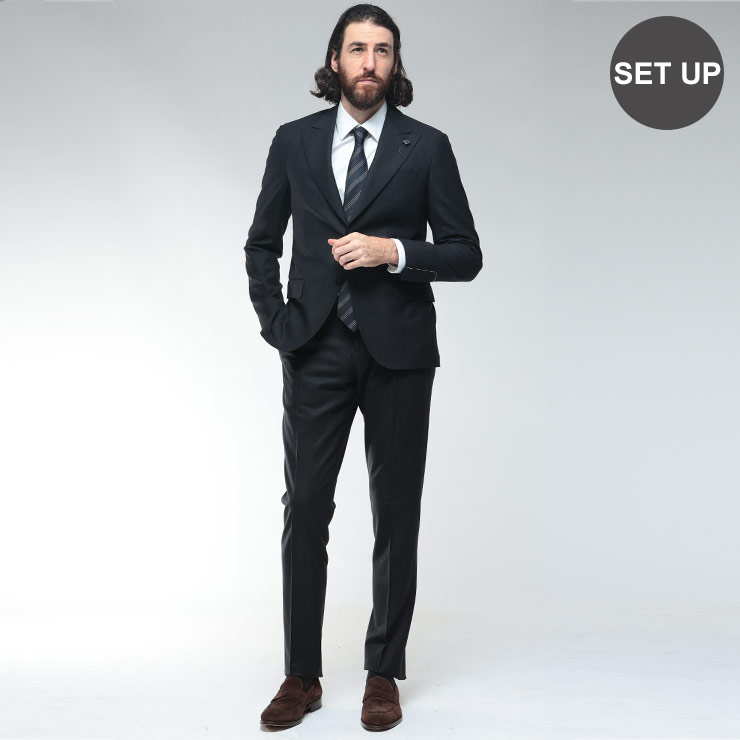 【お値引き中】LARDINI. スーツ LARDINI（ラルディーニ） スーツ メンズ ヘリンボーンピーク シングル