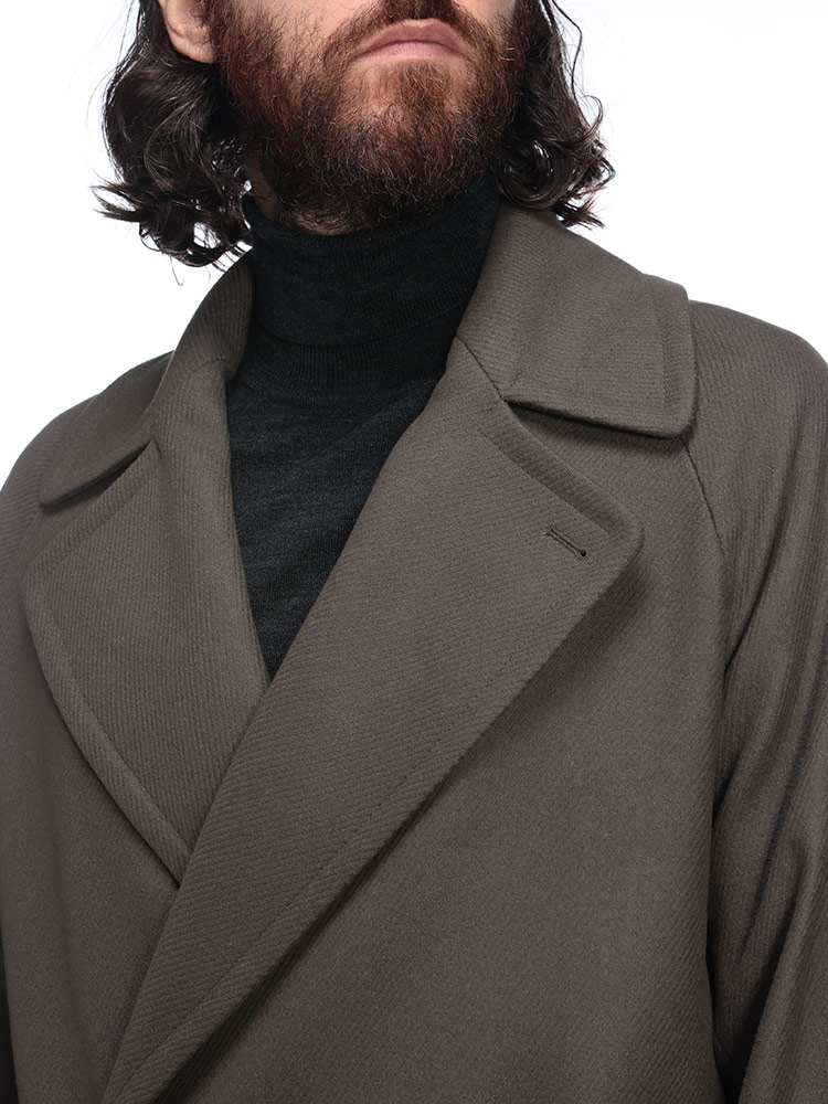 HEVO（イーヴォ） メンズ アウター ベルト付き ダブルブレストコート