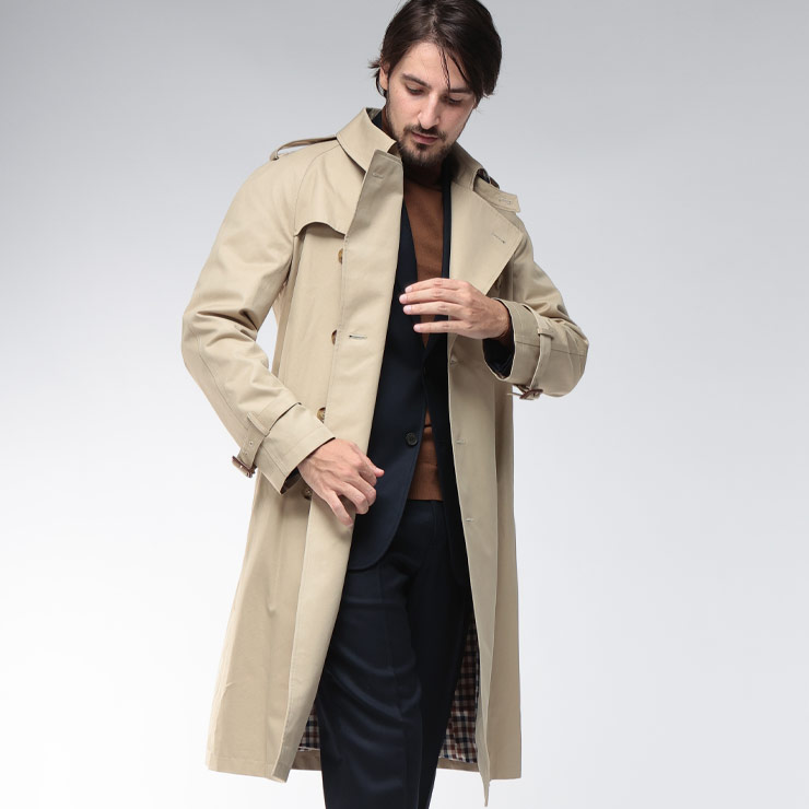 アクアスキュータム★ウールライナー付き トレンチコート ダブル クラブチェック Aquascutum（アクアスキュータム） トレンチ コート アウター 総裏
