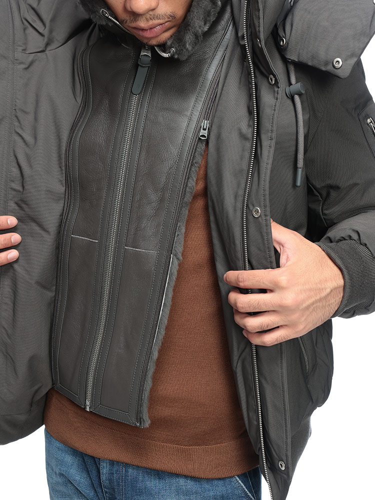 Mackage マッカージュ ダウン ブルゾン メンズ シープスキン レザー