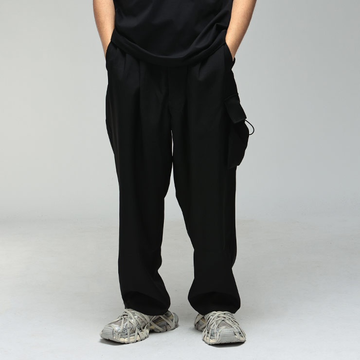 ワイスリー メンズ カーゴパンツ Y-3 ウエストコード ポケット ワイド