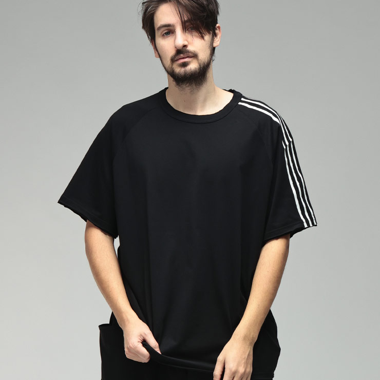 Y-3 ワイスリー メンズ Tシャツ 半袖 バック ロゴ スリーストライプ