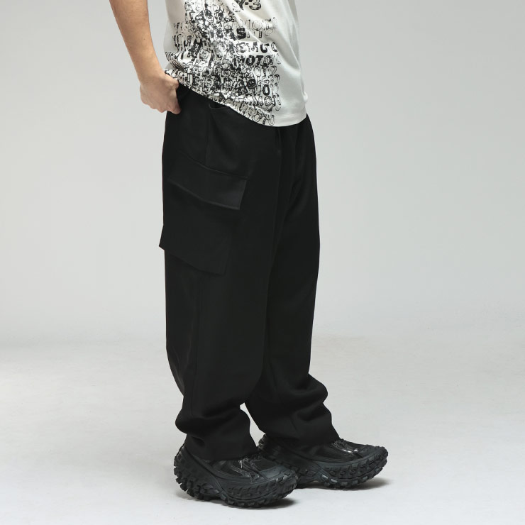 ワイスリー メンズ パンツ Y-3 ウエストコード ポケット ワイド カーゴ