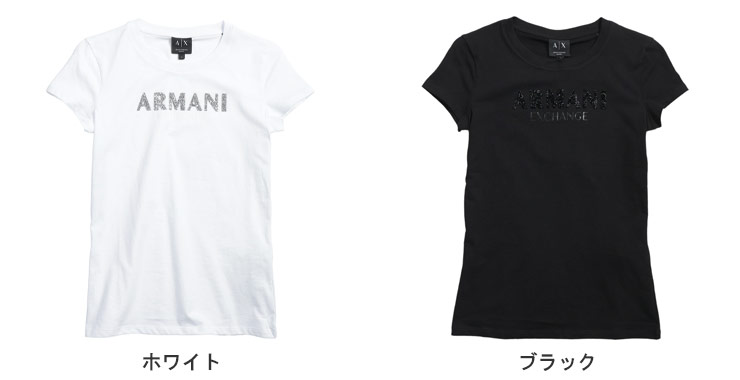 【新品】 EMPORIO ARMANI アルマーニ／ラインロゴTシャツ M ARMANI EXCHANGE アルマーニ エクスチェンジ レディース Tシャツ 半袖